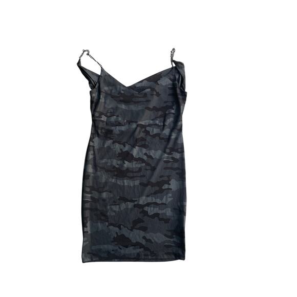 JUMP APPAREL, SIZE M, BLACK CAMO BODYCON DRESS - Picture 1 of 3